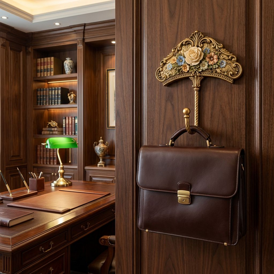 Vintage Floral Wall Hook, Antique Gold Decorative Coat & Towel Hook