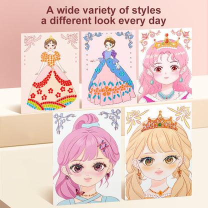 JSR Special Diamond Painting & Princess Book Makeup Craft Kits Foil Art Books Set Play on Paper