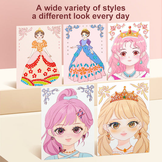 JSR Special Diamond Painting & Princess Book Makeup Craft Kits Foil Art Books Set Play on Paper
