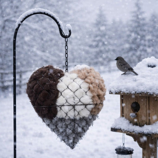 🕊️🏡Handmade Natural Alpaca Fiber Bird Nesting Heart❤️A Cozy Gift for Birds