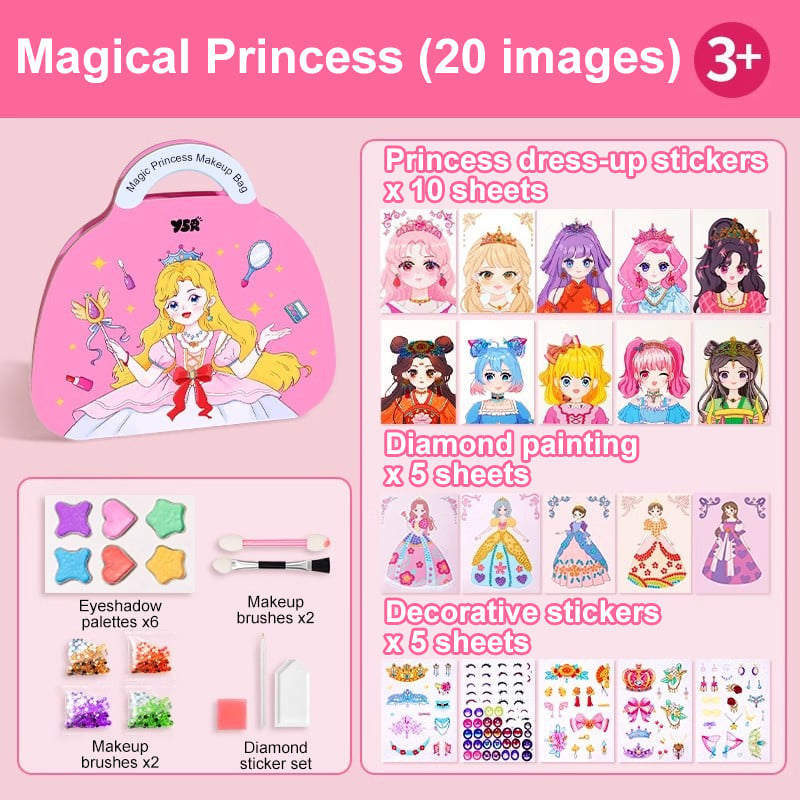 JSR Special Diamond Painting & Princess Book Makeup Craft Kits Foil Art Books Set Play on Paper