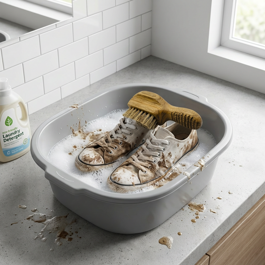 Natural Wood Handle Scrub Brush with Stiff Bristles, Handheld Cleaning Brush for Kitchen & Household