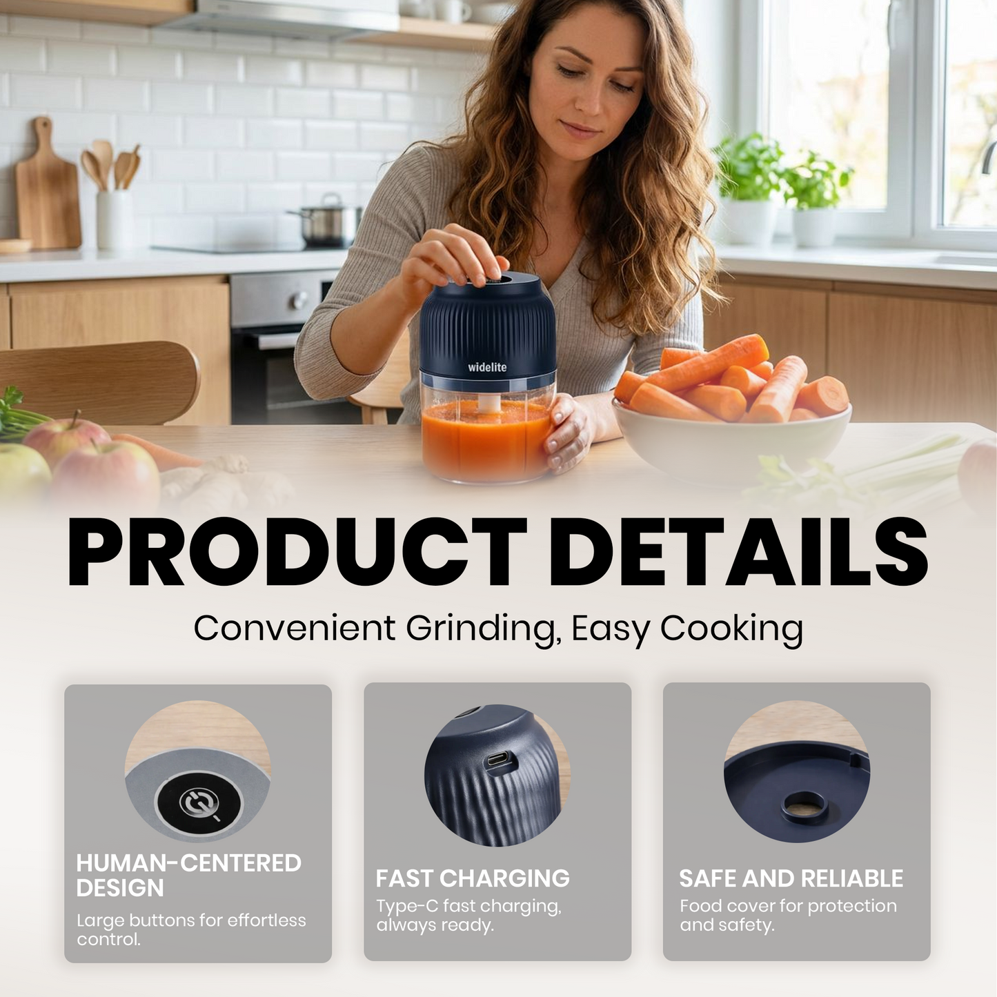 Widelite Compact Smart Electric Food Grinder