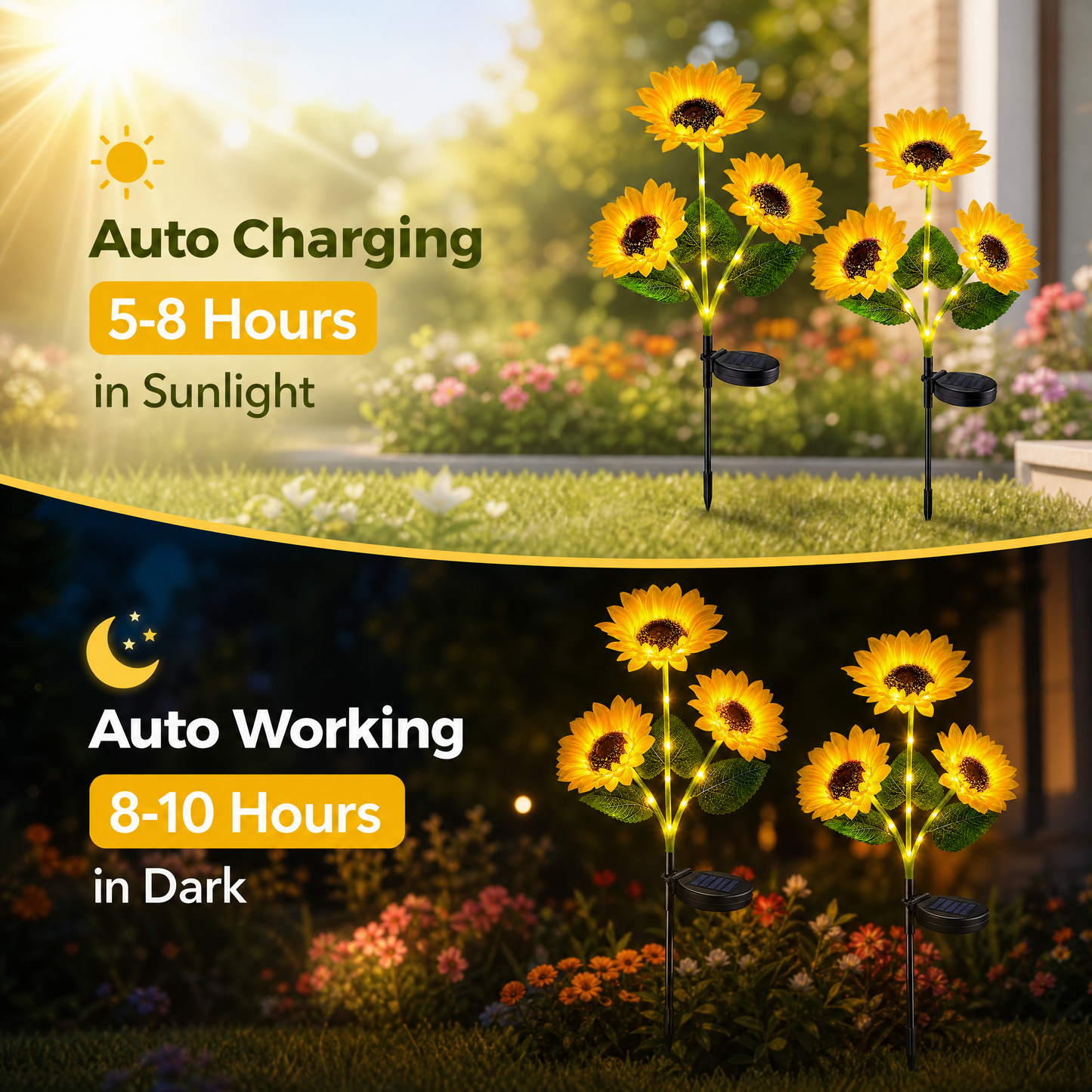 🌻 🌞Solar LED Sunflower Garden Lights-29.6inch/74cm