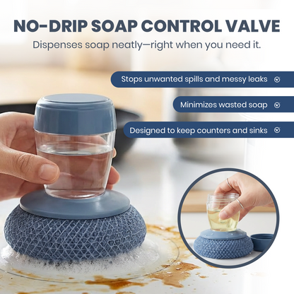 Comfort-Grip Dish Scrubber with Soap Control (Set)
