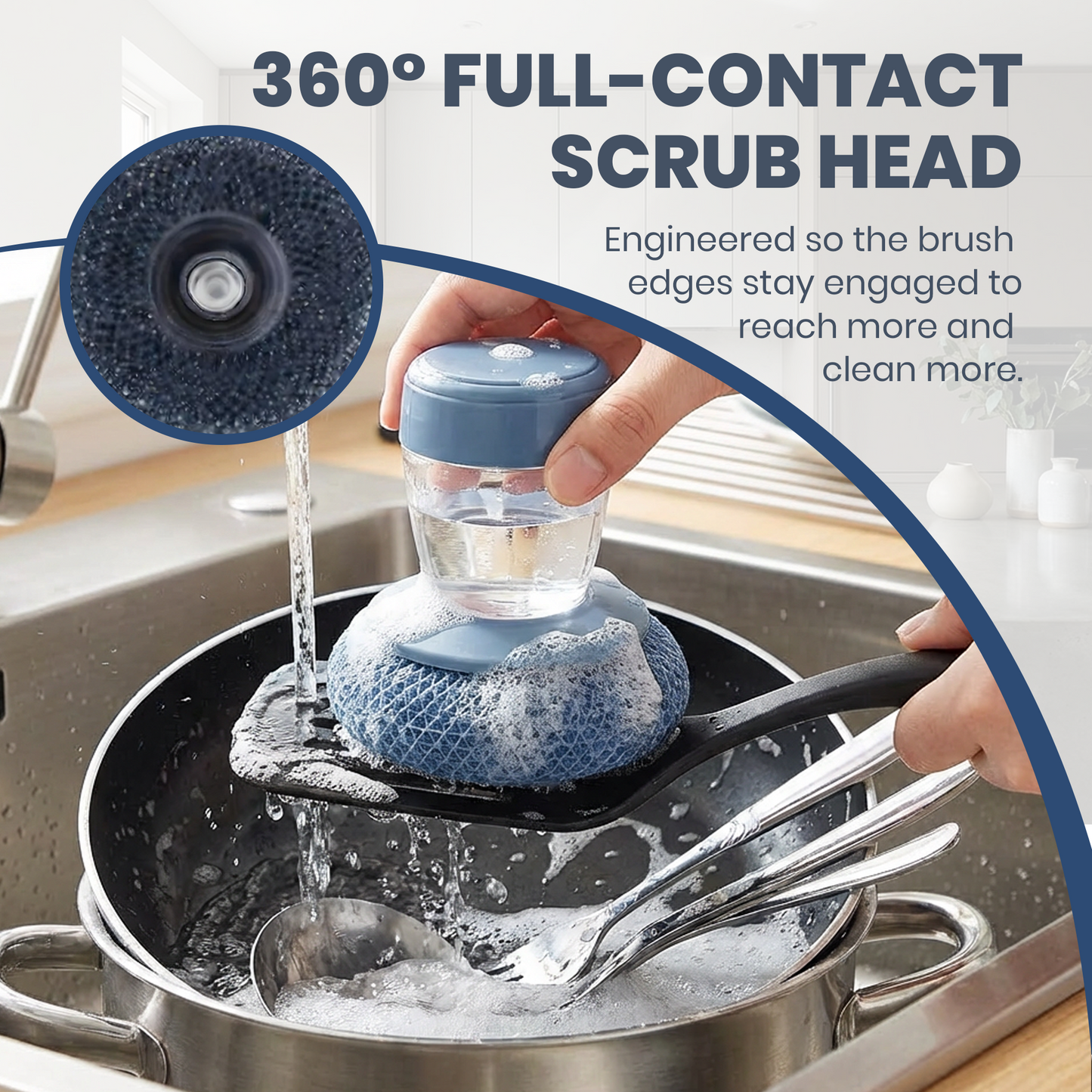 Comfort-Grip Dish Scrubber with Soap Control (Set)