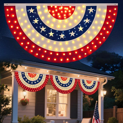 🏆Flash Sale-49% OFF⚡ 50K+ SOLD! 3 x 6 Ft LED Patriotic Bunting Banner for America's 250th