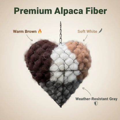 🕊️🏡Handmade Natural Alpaca Fiber Bird Nesting Heart❤️A Cozy Gift for Birds