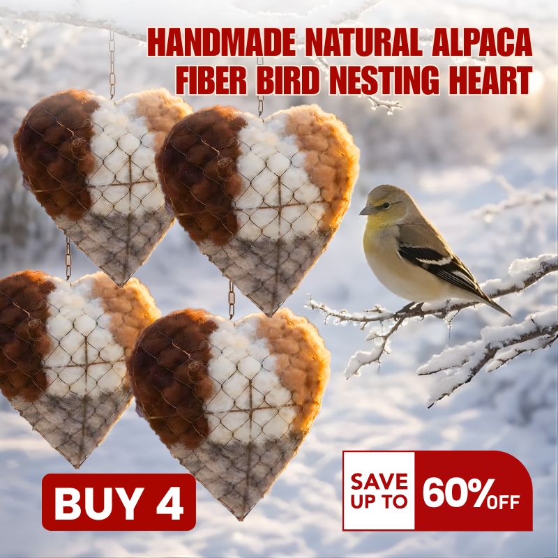 🕊️🏡Handmade Natural Alpaca Fiber Bird Nesting Heart❤️A Cozy Gift for Birds