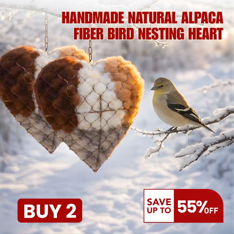 🕊️🏡Handmade Natural Alpaca Fiber Bird Nesting Heart❤️A Cozy Gift for Birds