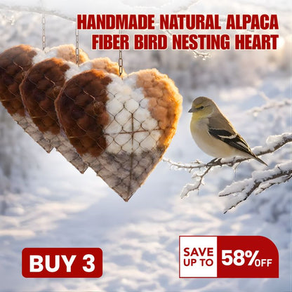 🕊️🏡Handmade Natural Alpaca Fiber Bird Nesting Heart❤️A Cozy Gift for Birds