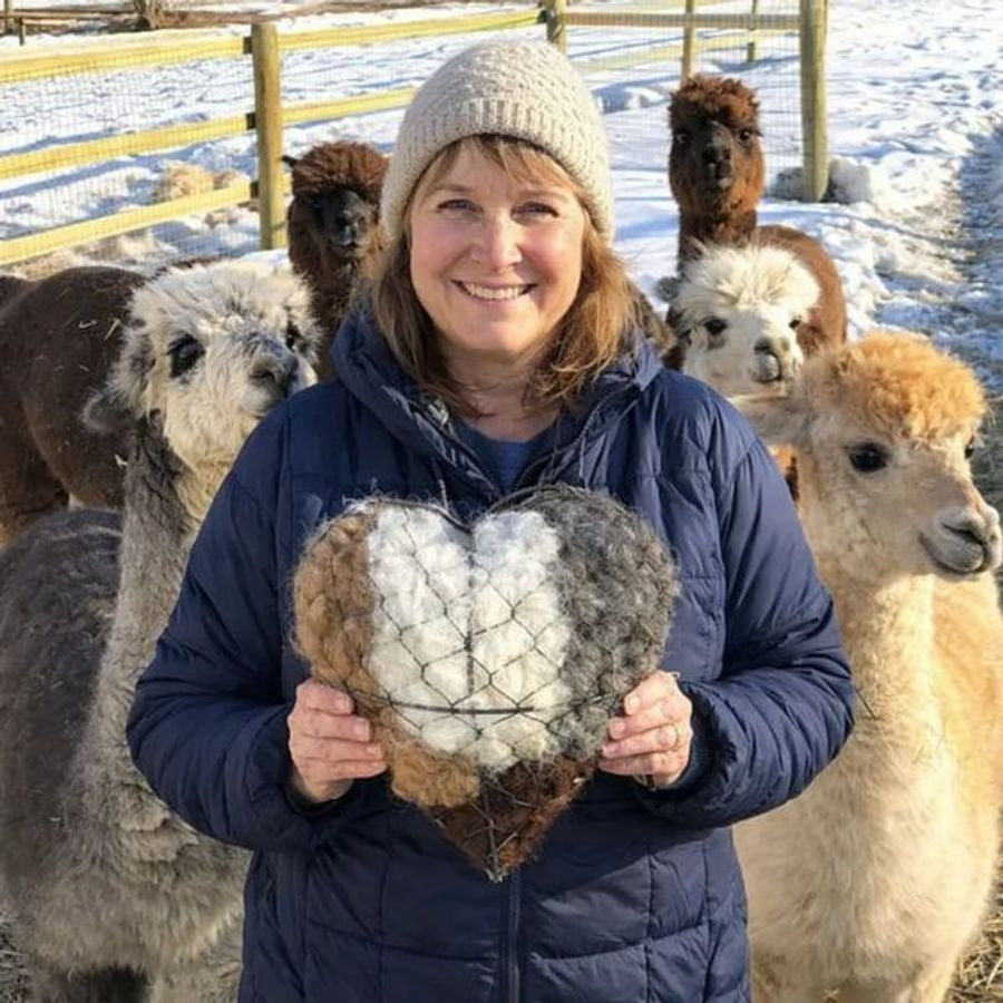 🕊️🏡Handmade Natural Alpaca Fiber Bird Nesting Heart❤️A Cozy Gift for Birds